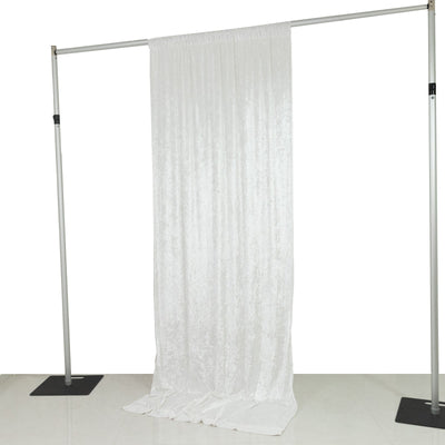 White Crushed Velvet Backdrop Curtain â€“ 5ft x 10ft Event Drape with Rod Pocket Privacy Panel for Photo Booths &