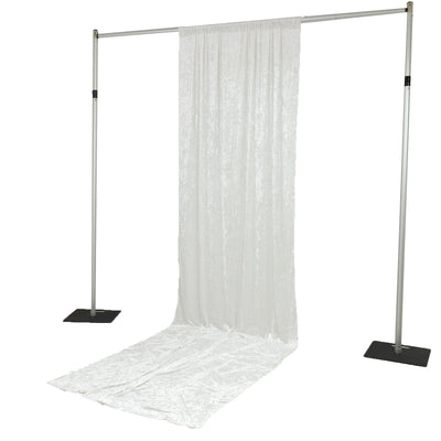 White Crushed Velvet Backdrop Curtain â€“ 5ft x 14ft Event Drape with Rod Pocket Privacy Panel for Photo Booths &