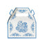 25 Pack Candy Gift Tote Gable Boxes in White Royal Blue Damask Floral Pattern, Party Favor Treat Boxes - 6"x3.5"x7"