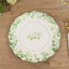 25-Pack Paper 11" Round Dinner Plates in White with Floral Greenery & Scalloped Edges - Disposable Party Plates for Nature-Inspired Events & Chic Celebrations