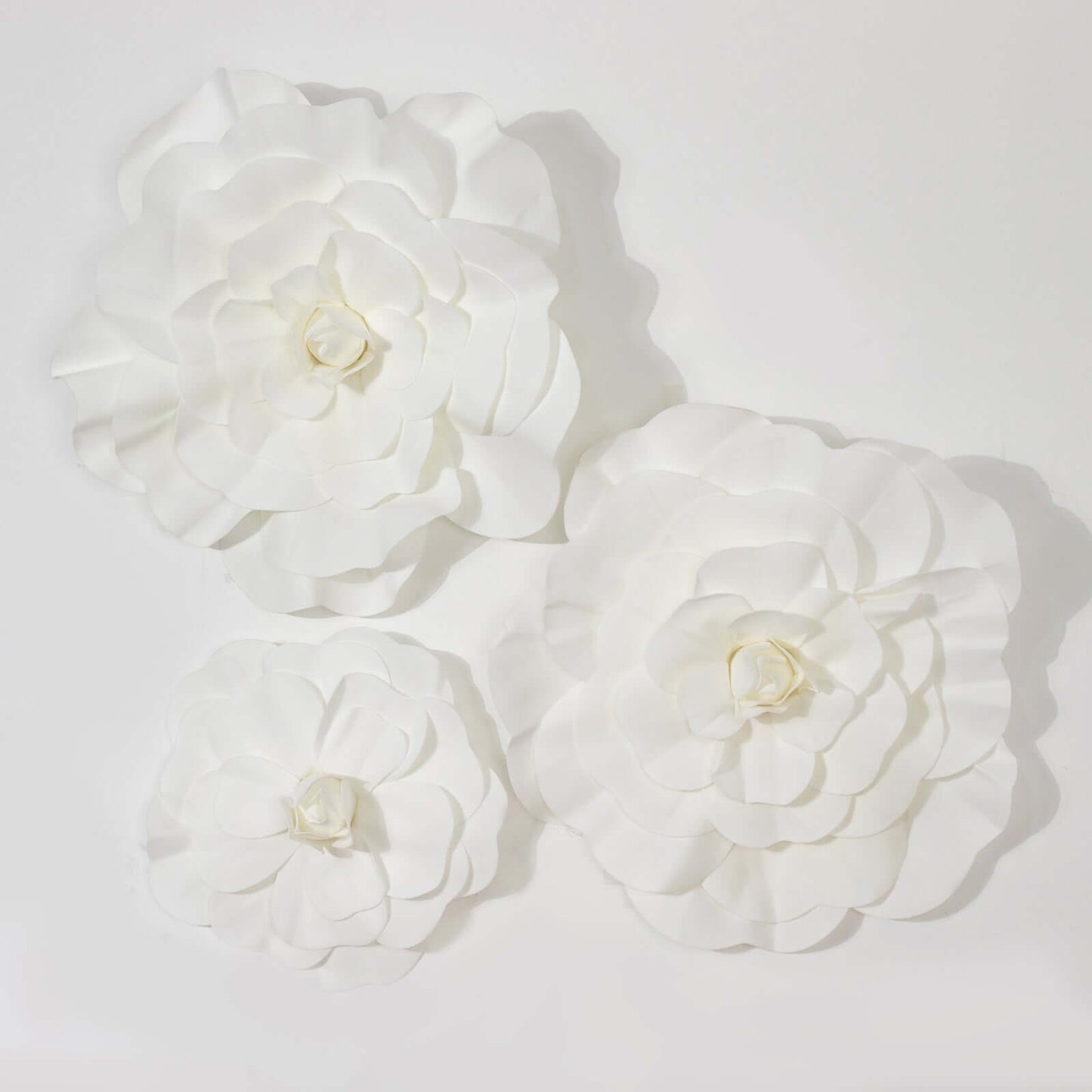 2 Pack 24" Large White Real Touch Artificial Foam DIY Craft Roses