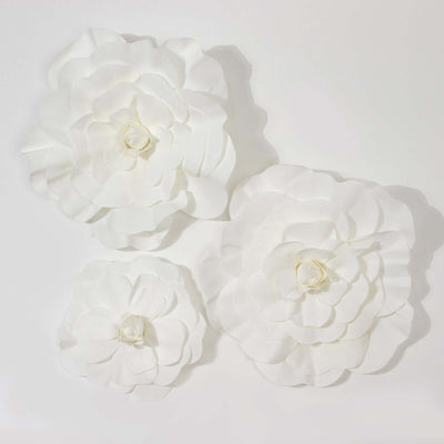 2 Pack 24" Large White Real Touch Artificial Foam DIY Craft Roses