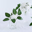 24 Roses 2" White Artificial Foam Flowers With Stem Wire and Leaves