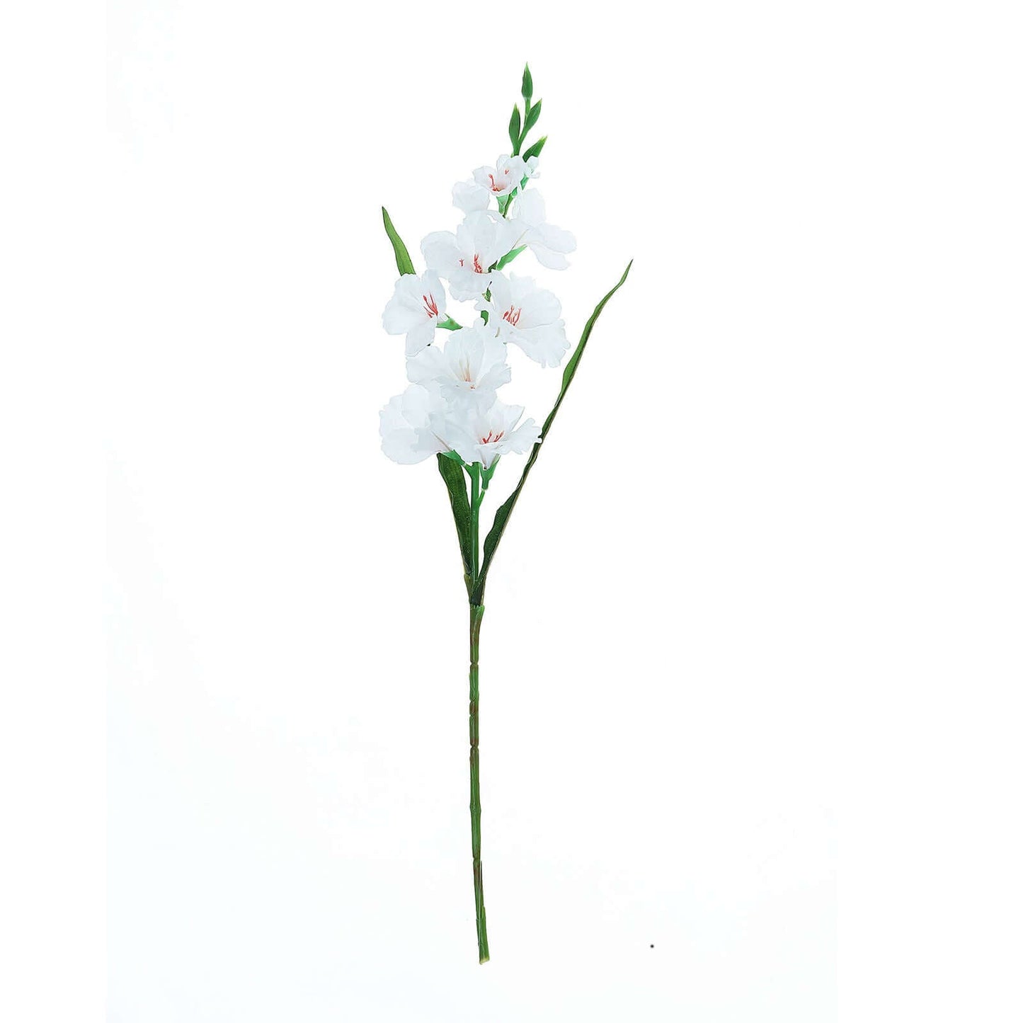3 Stems 36" Tall White Artificial Silk Gladiolus Flower Spray Bush