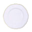 10-Pack Plastic 10" Dinner Plates in White with Gold Scalloped Rim - Disposable Large Party Plates for Upscale Events & Banquets