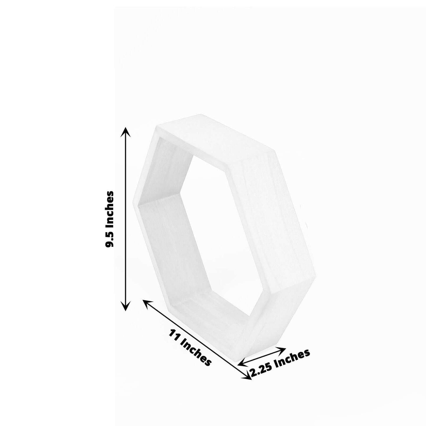 2 Pack 9" Hexagon Whitewashed Wood Centerpiece, Geometric Terrarium, Honeycomb Storage Shelf