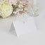 50-Pack Wedding Place Cards with Laser Cut Hollow Heart Design White - Printable Reservation Seating Tent Cards 210 GSM