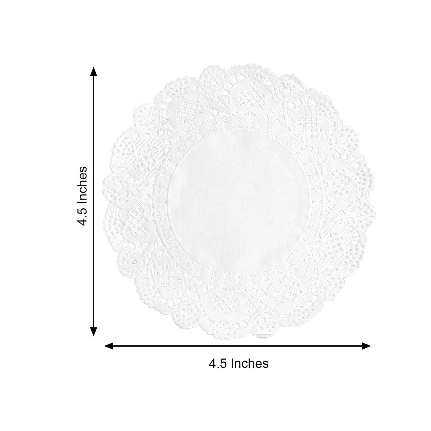 100 Pcs Paper 4" Round Placemats in White - Food Grade Lace Paper Doilies for Dessert Display & Table Decor
