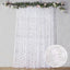 8ftx8ft Silver Embroider Sequin Event Curtain Drapes, Sparkly Sheer Backdrop Event Panel With Embroidery Leaf