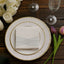 20 Pack Linen-Like Paper 5"x5" Napkins White - Silver Foil Wave Design Airlaid Cocktail Napkins