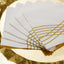 20 Pack Linen-Like Paper 5"x5" Napkins White with Gold Foil Wave Design - Classy Disposable Airlaid Cocktail Napkins