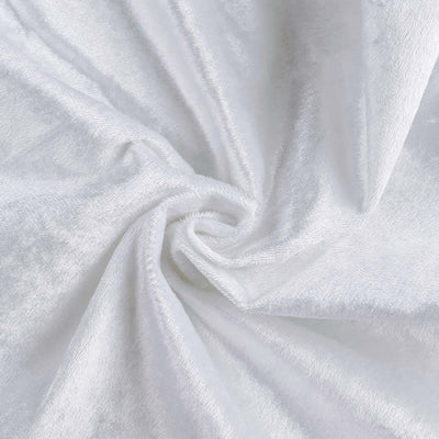 65"x5 Yards White Crushed Velvet Fabric Bolt, DIY Craft Fabric Roll