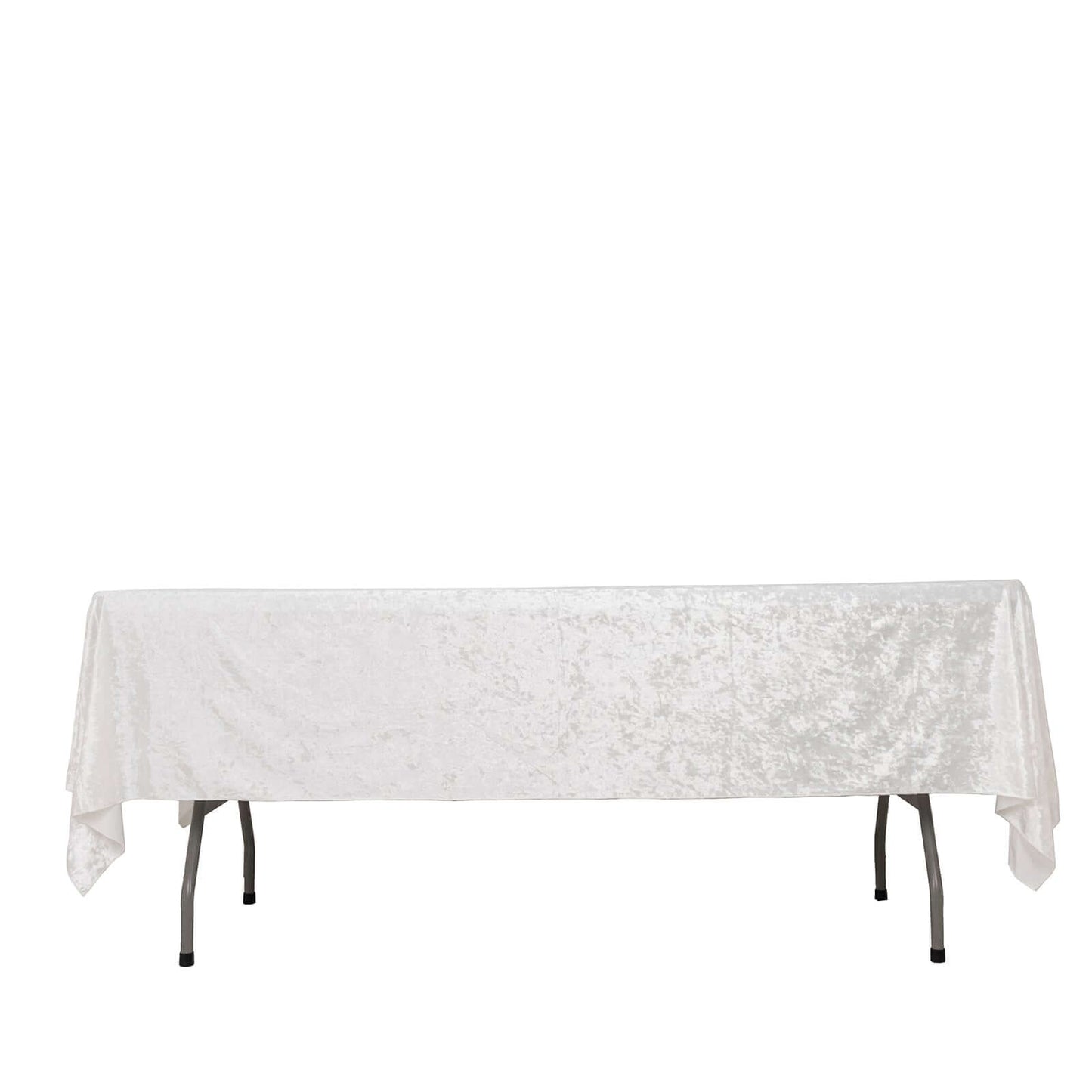 Premium Crushed Velvet 60"x102" Rectangle Tablecloth White - Reusable Soft & Classy Table Cover