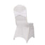 Spandex Chair Cover with Silver Rhinestone Buckled Sash Band White - Stylish Stretch Fitted Slipcover for Banquets & Events