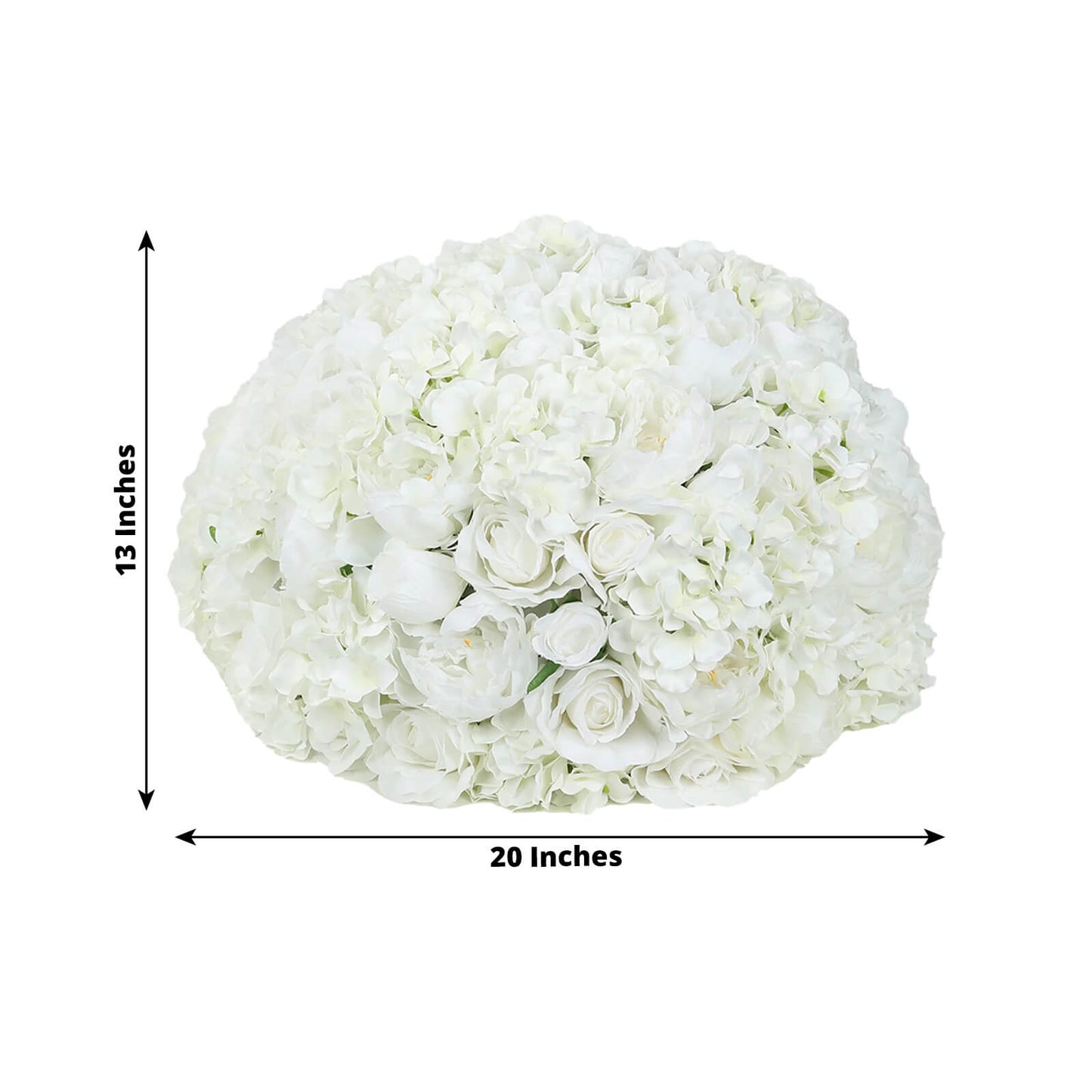 Pre-Arranged Silk Rose Wedding Centerpiece, Ivory Artificial Rose Flower Balls Arrangement Table Decor - 20"