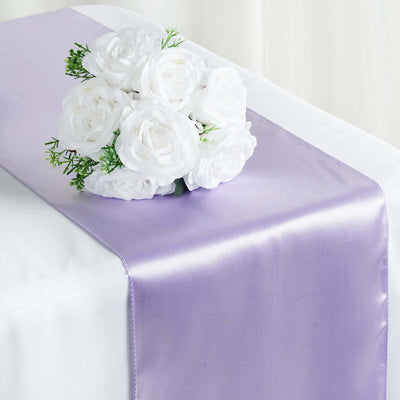 Satin 12"x108" Table Runner Lavender - Stylish Table Linen