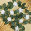 24 Roses 2" White Artificial Foam Flowers With Stem Wire and Leaves