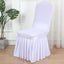Spandex Chair Cover with Ruffle Pleated Skirt for Banquet Chairs White - Stylish 1-Piece Stretch Fitted Design