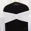 5 Pack Spandex Chair Sashes White Ruffled Style - Wide Easy to Use Stretch Chair Bands for Classy Wedding and Event Decor 8"x13"