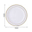 10-Pack Plastic Dessert Plates White with TrÃ¨s Chic Gold Rim - Disposable Plates for Parties 8"