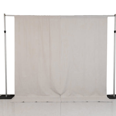 Lamour Satin Blackout Curtains 10ft x 10ft Panels Black/Ivory | Water-Resistant PU-Coated Double Sided Backdrop for Weddings & Events