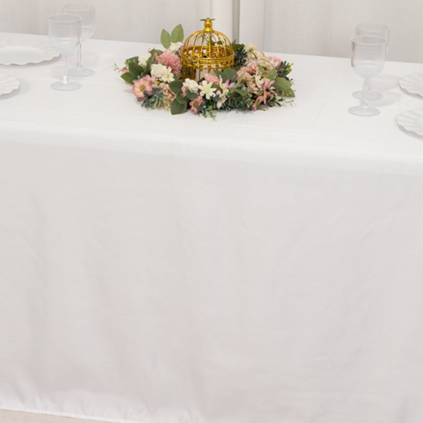 Lamour Satin 90"x132" Rectangle Tablecloth White - Soft & Silk-Like Seamless Table Cover for Weddings & Parties