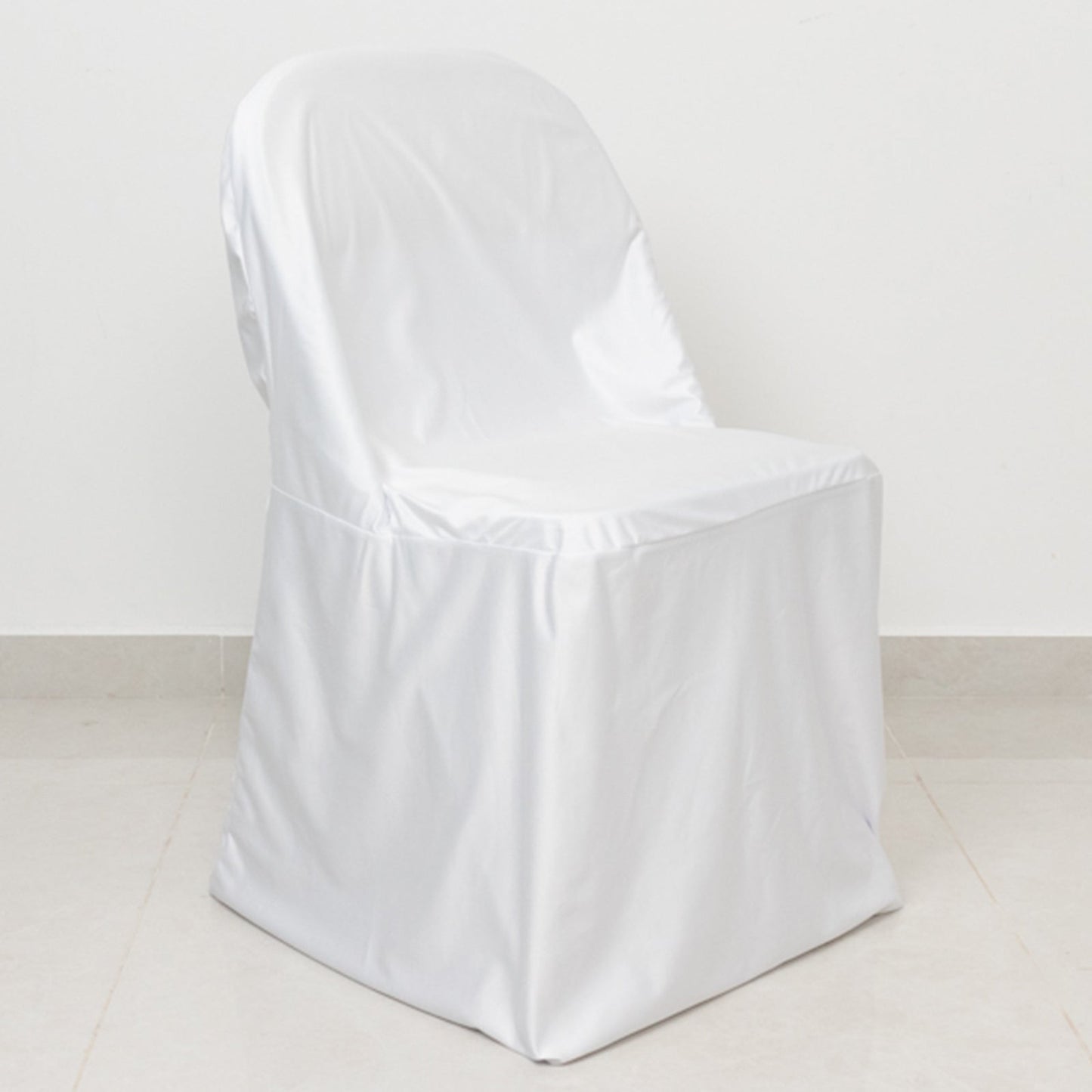 Scuba Stretch Folding Chair Cover White - Wrinkle Free & Durable Slipcover