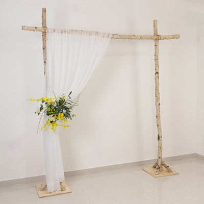 White Sheer Backdrop Drape â€“ 5ft x 14ft Wedding Arch & Ceiling Decor Panel Wrinkle Free with Soft Shimmer - Backdrops