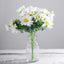 4 Bushes 11" White Artificial Silk Daisy Flower Bouquet Branches