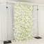 8ftx4ft Roll Up Artificial Flower Wall Panel Backdrop with White Silk Roses & Baby's Breath
