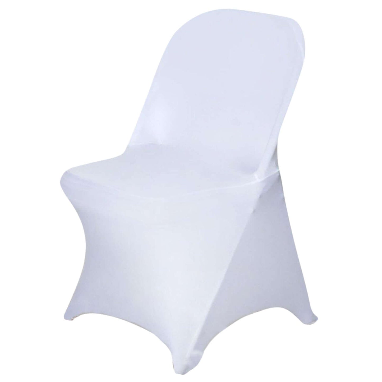 Stretch Spandex Chair Cover White for Folding Chairs - Reusable & Wrinkle-Resistant 160GSM Fitted Slipcover for a Polished Look