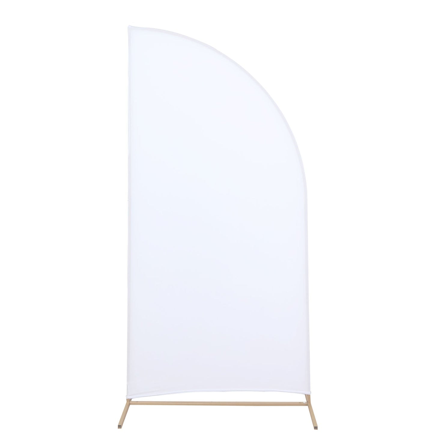 6ft Matte White Spandex Half Moon Chiara Backdrop Stand Cover, Custom Fitted Wedding Arch Cover
