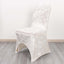 Crushed Velvet Spandex Banquet Chair Cover Fitted Slipcover White - Stretch 190GSM Slipcover with Foot Pockets for Weddings & Events