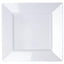 10-Pack Plastic Dinner Plates Glossy White Square with Wide Rim - Sturdy Disposable Party Plates 10"