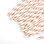 25-Pack Paper Straws White/Rose Gold Striped - Stylish Disposable Straws for Drinks 8"