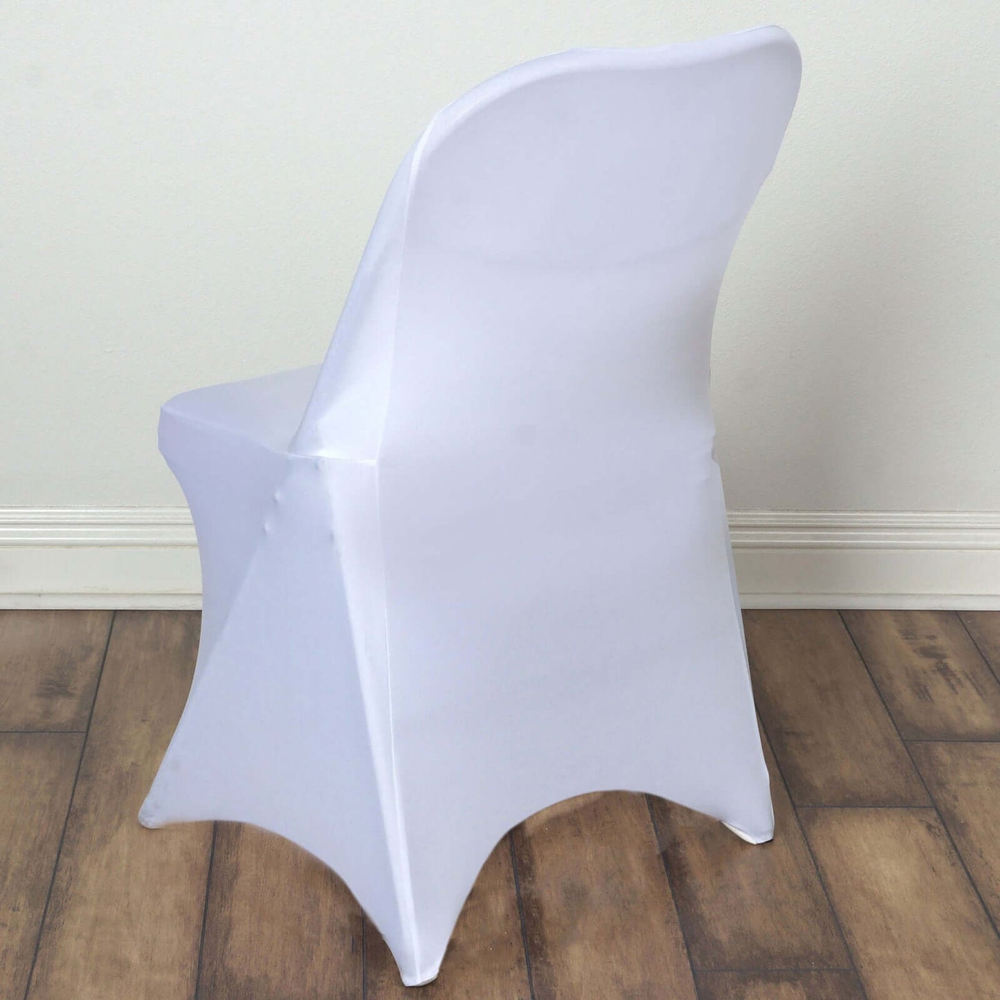 Stretch Spandex Chair Cover White for Folding Chairs - Reusable & Wrinkle-Resistant 160GSM Fitted Slipcover for a Polished Look