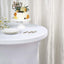 Spandex 30" Round Cocktail Table Cover Skirt White With Natural Wavy Drapes