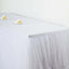 Extra Long Tulle 17ft Table Skirt White with Satin Edge - Table Cover for Baby Showers & Events