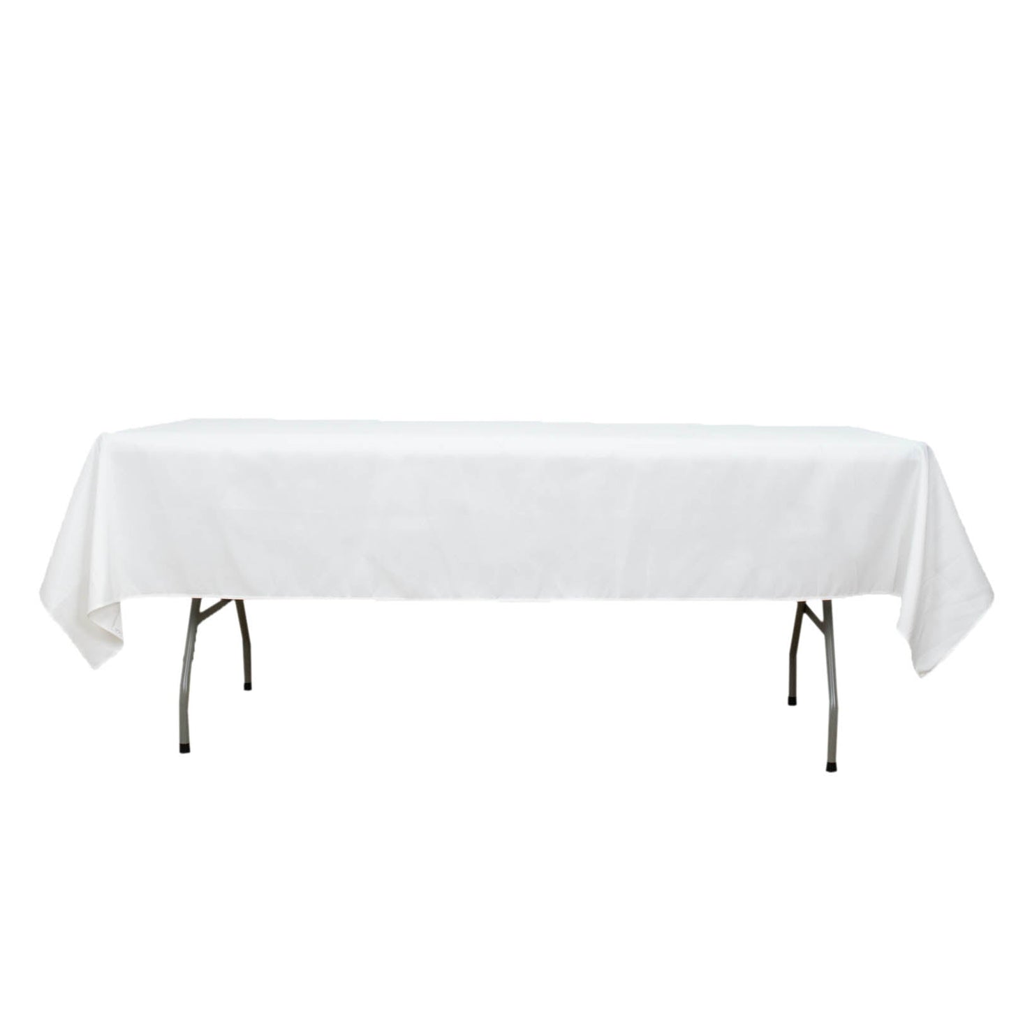 Premium Polyester 54"x96" Rectangle Tablecloth White - Durable 220GSM Stain-Resistant Fabric for Weddings & Events