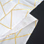 Polyester 54"x54" Table Overlay Square Tablecloth White with Gold Foil Geometric Pattern - Wrinkle-Resistant & Durable for Stylish Settings