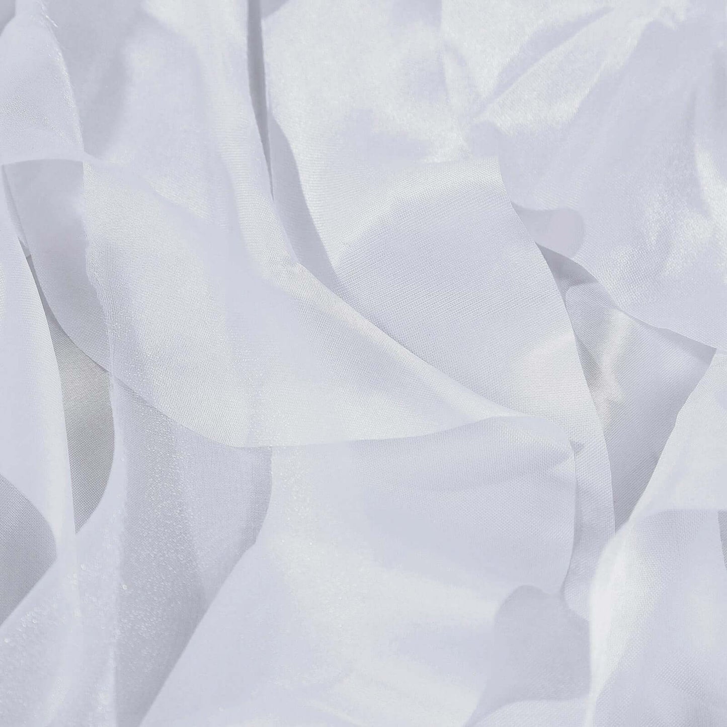 Taffeta 17ft Table Skirt White Cascading Curly Willow Style for Weddings & Banquets