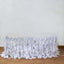 Taffeta 17ft Table Skirt White Cascading Curly Willow Style for Weddings & Banquets