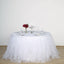 Tulle 21ft Table Skirt White - 4 Layer Pleated Tutu Chic & Soft Event Table Cover