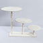 3-Tier Wooden Cake Stand Whitewash with Round Beaded Rim Trays - Rustic Cupcake Tower Dessert Display 24"x16"