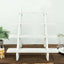 4-Tier Wooden Ladder Shelf Whitewashed Rustic Design - Cascading Stair Step Dessert Display Cupcake Holder 21"