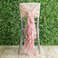 1 Set Chiffon Hoods Chair Sashes with Willow Ruffles Design Blush - Stylish Chair Bow Decor