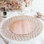 Wired Metal Round Charger Plate 14" in Rose Gold with Acrylic Crystal Beads, Glamorous Decorative Dinner Charger Tableware