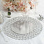 Wired Metal Round Charger Plate 14" in SIlver with Acrylic Crystal Beads, Glamorous Decorative Dinner Charger Tableware