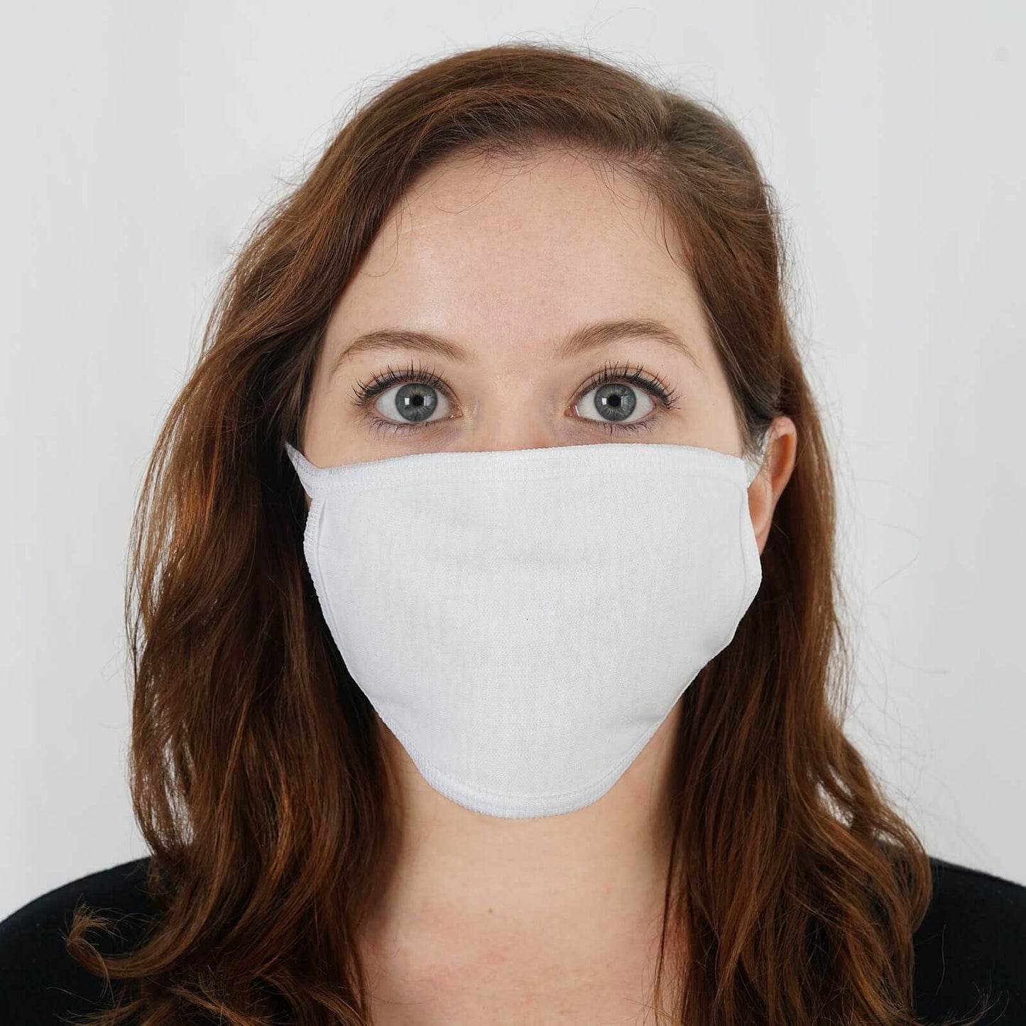 30 Pack 3 Ply White Cotton Face Mask, Reusable Fabric Masks With Soft Ear Loops