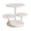 4-Tier Wooden Cake Stand Whitewash with Round Tiered Trays - Rustic Cupcake Tower Dessert Display 14" Tall